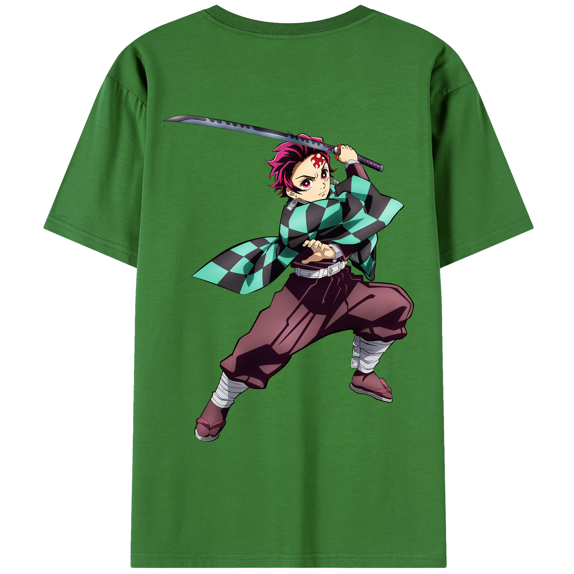（画像用） 鬼滅の刃 竈門 炭治郎／かまど たんじろう Kamado Tanjirou レディース半袖Tシャツ(バックプリント)